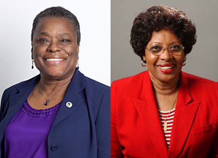 Head shots of Dianne Rush Woods and Arthurlene Towner
